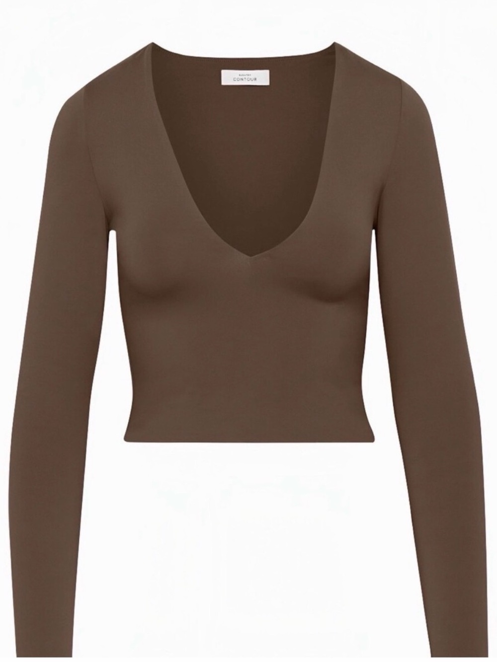 Aritzia Babaton Contour V Neck in Brown